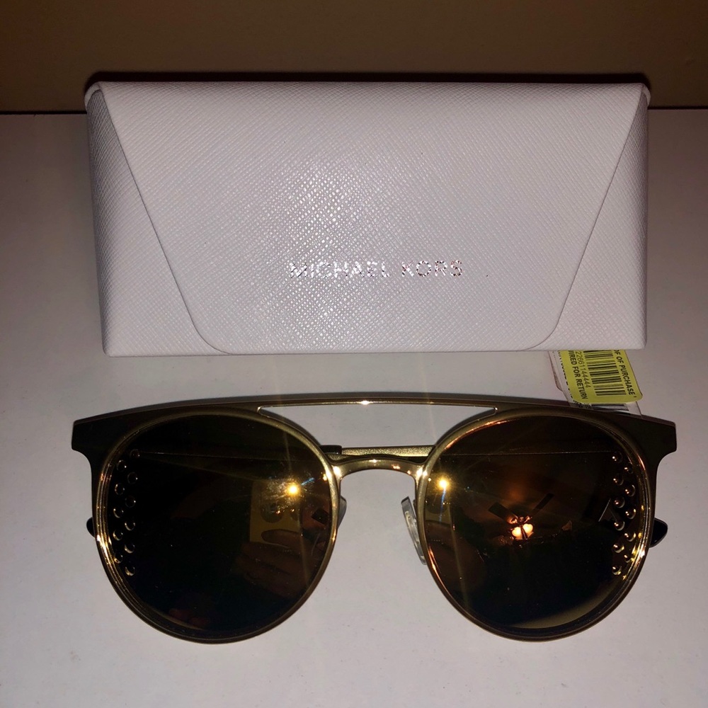 NWT MICHAEL KORS Grayton Liquid Gold Sunglasses - Picture 7 of 9